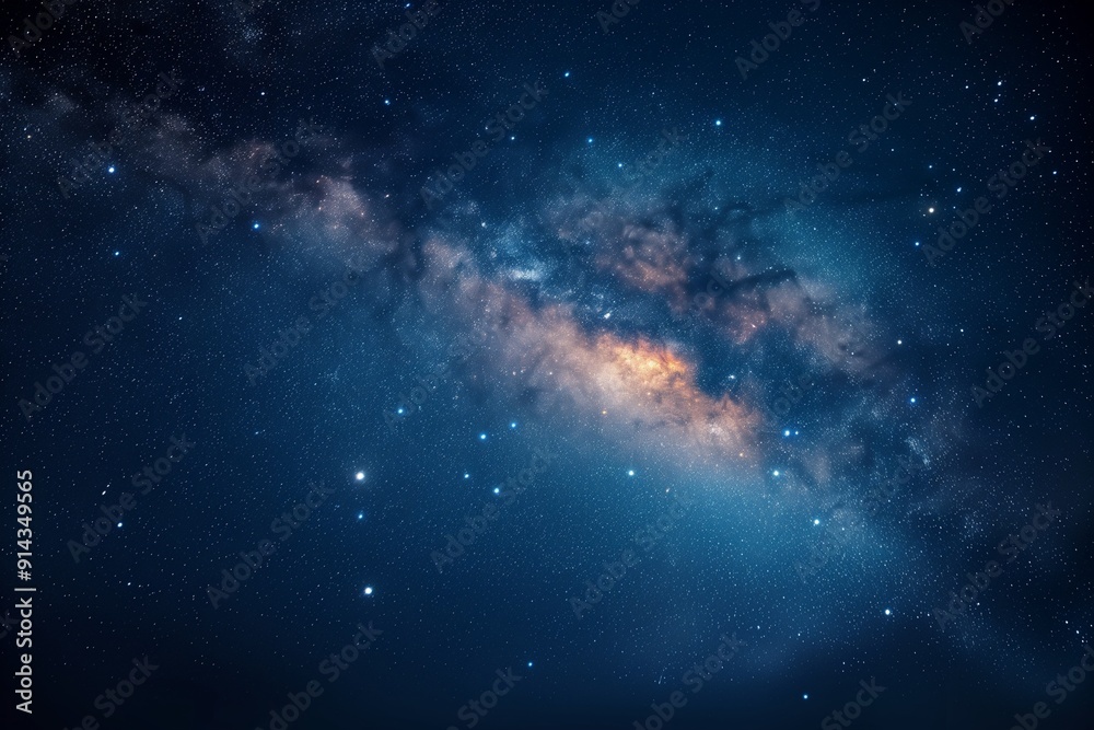 Fototapeta premium Dark blue sky with stars background
