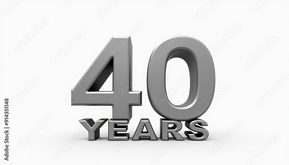 40 forty years anniversary 3D text typography illustration. Celebration, party, ceremony concept graphic element. 40 forty years anniversary 3D text typography illustration. Celebration, party, ceremony concept graphic element.