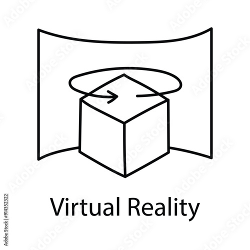Immersive Virtual Reality Technology hand drawn Icon.