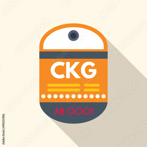 Luggage tag with airport code ckg for chongqing jiangbei international airport, china, is ready to be attached to your bag photo