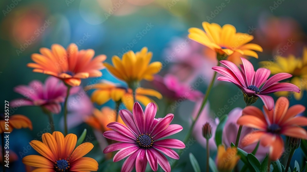 Close-up view of a colorful flower garden Close-up view of a colorful flower garden