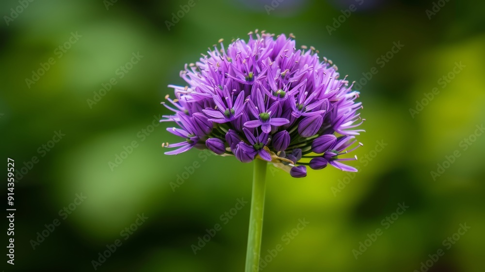A tight shot of a purple bloom against blurred treeback ground A tight shot of a purple bloom against blurred treeback ground