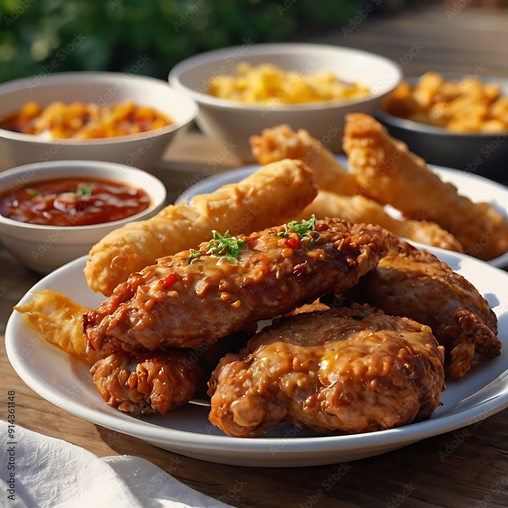 Fast food snacks and drink on table, chicken French fries. radiational American food. fast food, food bad for figure, skin, heart and teeth. Fast food snacks and drink on table, chicken French fries. radiational American food. fast food, food bad for figure, skin, heart and teeth.