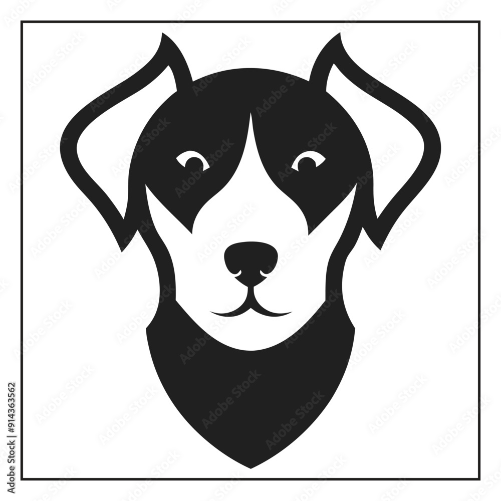 Fototapeta premium Dog head icon minimalist animal logo vector art illustration