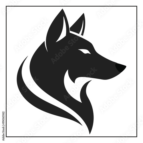 Dog head icon minimalist animal logo vector art illustration