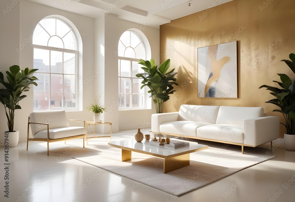 White and gold theme interior modern minimalism photo realism neww Style 3d Paints Doodle Illustration Deep View High Results 4k HD White and gold theme interior modern minimalism photo realism neww Style 3d Paints Doodle Illustration Deep View High Results 4k HD
