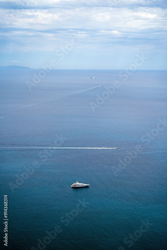 Obraz na płótnie Scenic Ocean View With Multiple Boats On A Calm Day w salonie