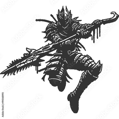 Omnipresent Menace Vintage Illustration Vector