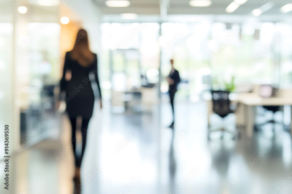Blurred business people colleagues in the office environment