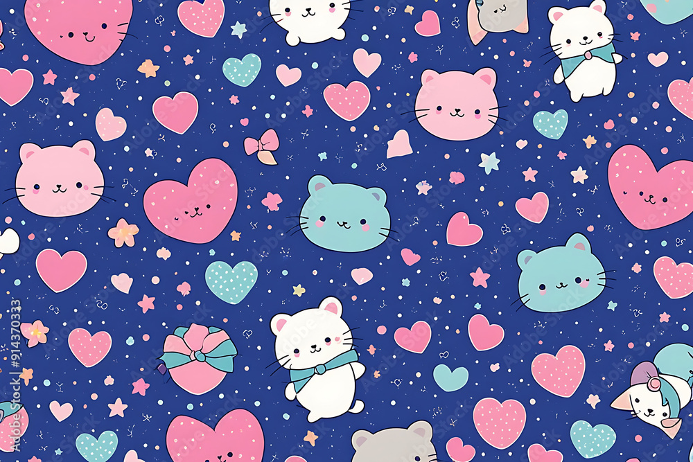 seamless pattern with cats seamless pattern with cats