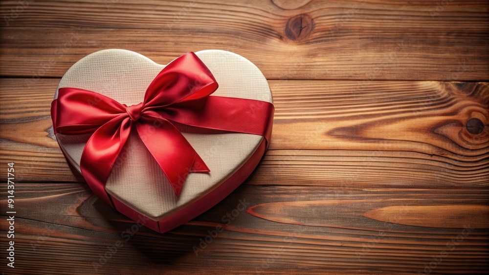 Heart shaped box with a ribbon perfect for Valentine's Day, Valentine's Day, love, romance, gift, present, red Heart shaped box with a ribbon perfect for Valentine's Day, Valentine's Day, love, romance, gift, present, red