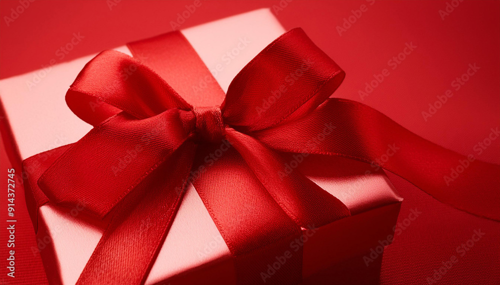 Close-Up of a Decorative Ribbon on a Gift Box Close-Up of a Decorative Ribbon on a Gift Box
