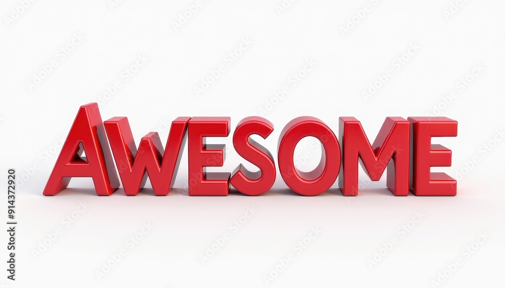 AWESOME 3D text typography design. Trendy clean three dimensional lettering illustration. AWESOME 3D text typography design. Trendy clean three dimensional lettering illustration.