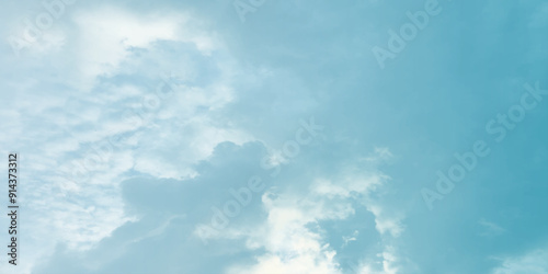 Cumulus clouds on blue sky soft storms winter love eye pace fresh clean weather natural beauty feathery white Landscape across vast White clouds Full frame of big puffy Fluffy clouds Serene blu