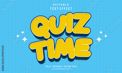 3d quiz time text effect