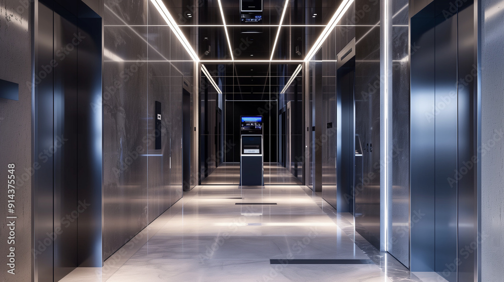 a spacious high-tech elevator a spacious high-tech elevator