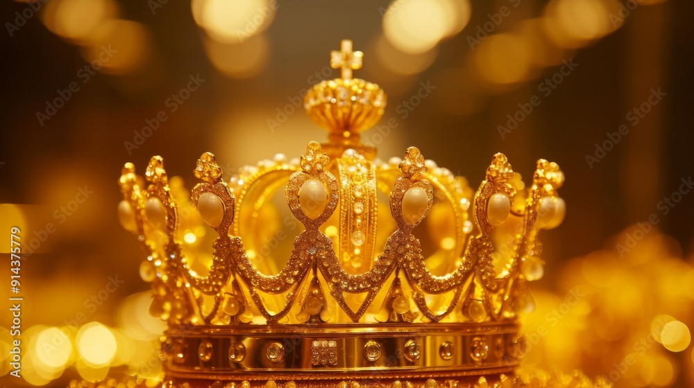 Shiny gold crown, symbolizing royalty Shiny gold crown, symbolizing royalty
