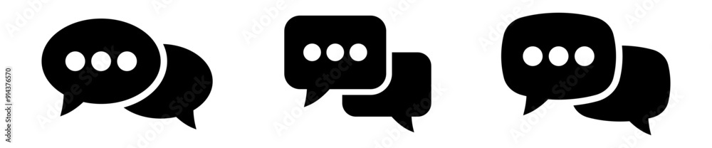 Chat icon. Talk bubble speech icon. Dialogue balloon icon. Chat icon. Talk bubble speech icon. Dialogue balloon icon.