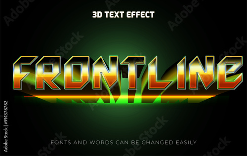 Frontline war 3d editable text effect style