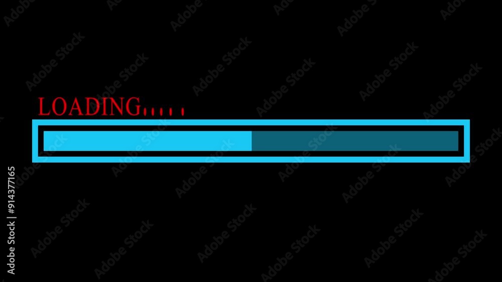 Green screen Loading bar downloading bar loading screen pixelated progress animation Loading Transfer Download 0-100%.