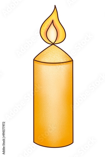 A Christmas candle for a gift is a illustration, hand-drawn with watercolor brushes, with outline on a white background. For postcards, greetings, stickers and others DIY.