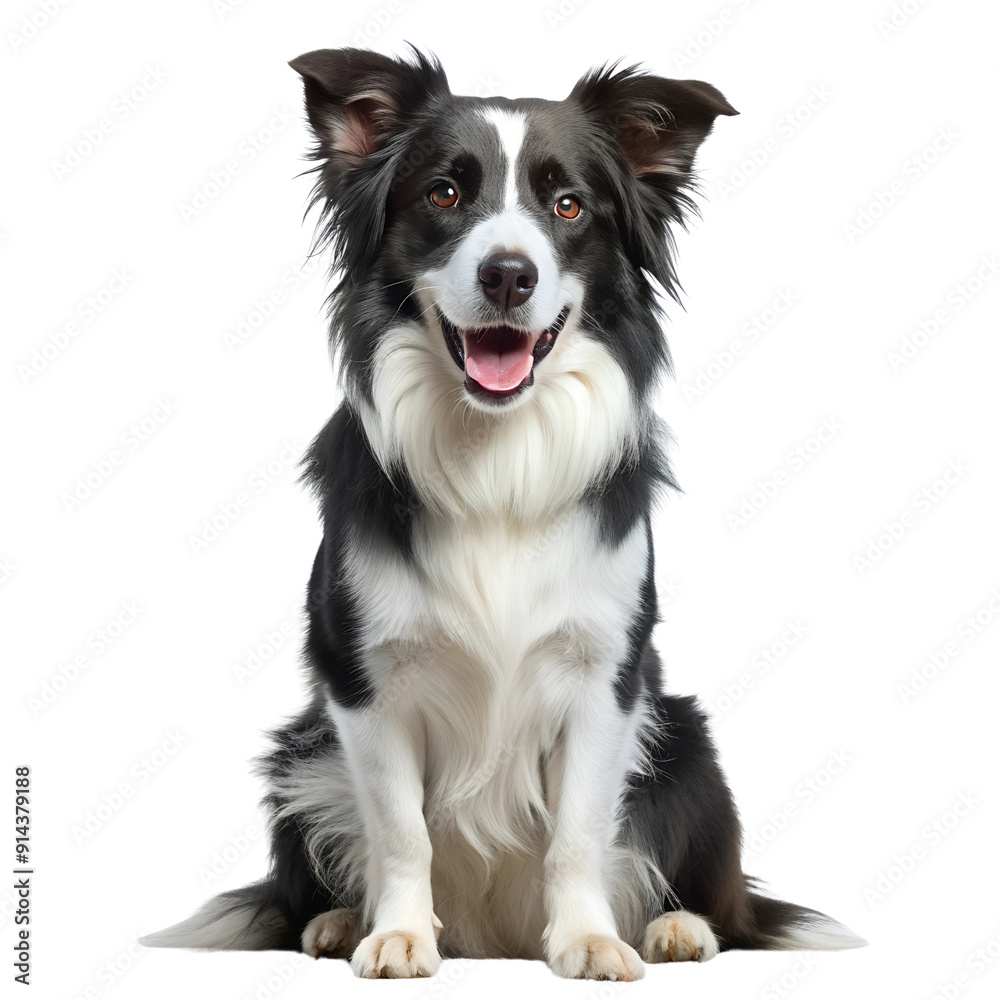 border collie puppy, transparent background