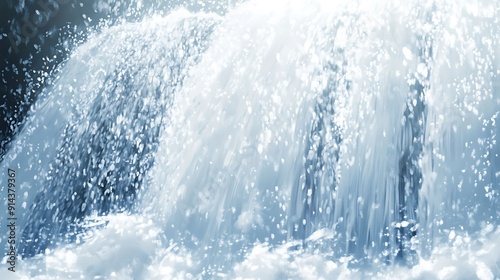 Close-Up View of a Water Feature with Spray and Foam