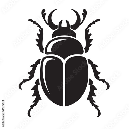 beetle silhouette vector