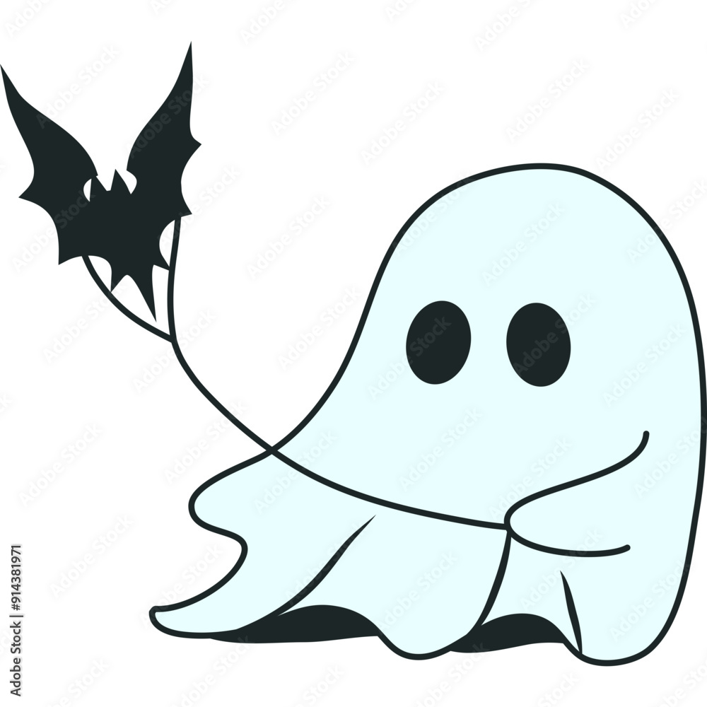 Fototapeta premium Cute Halloween Ghost 