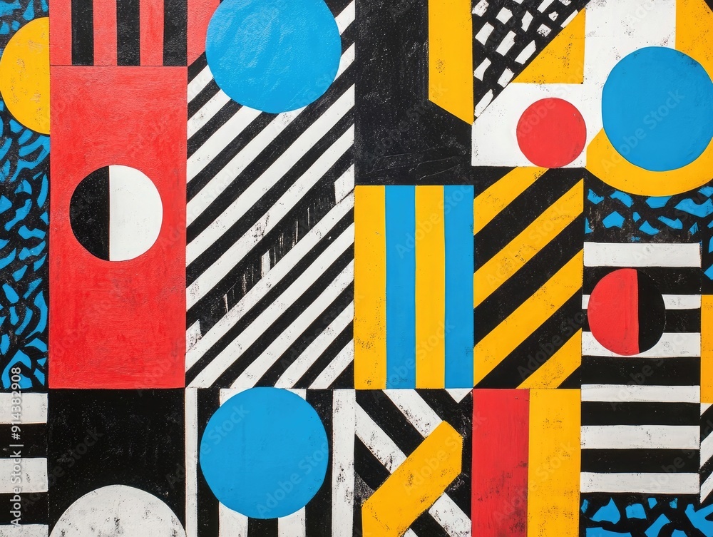 Geometric patterns with contrasting colors, bold and modern Geometric patterns with contrasting colors, bold and modern