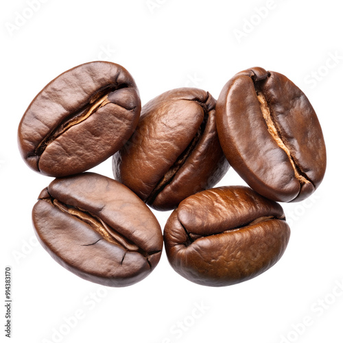 Arabica coffee beans, Transparent background