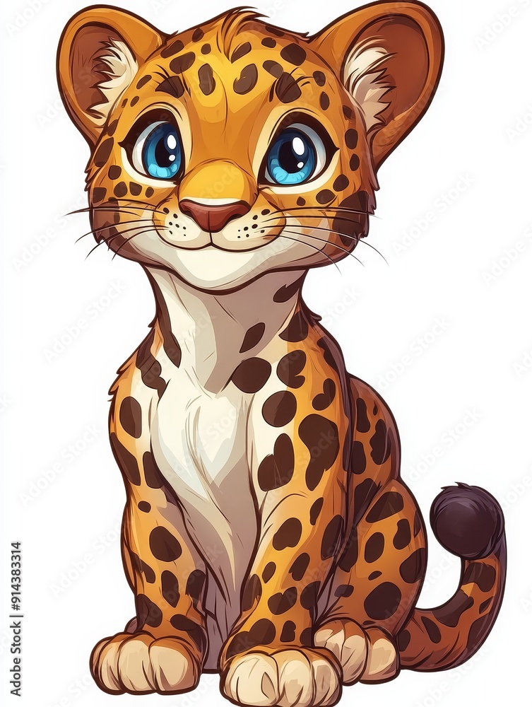 Cute Cartoon Leopard Cub Cute Cartoon Leopard Cub