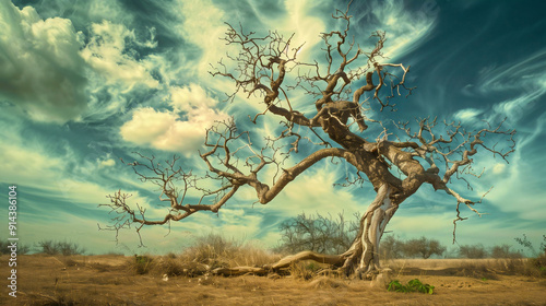 Withered bible fig tree that Jesus Christ saw on road to Jerusalem