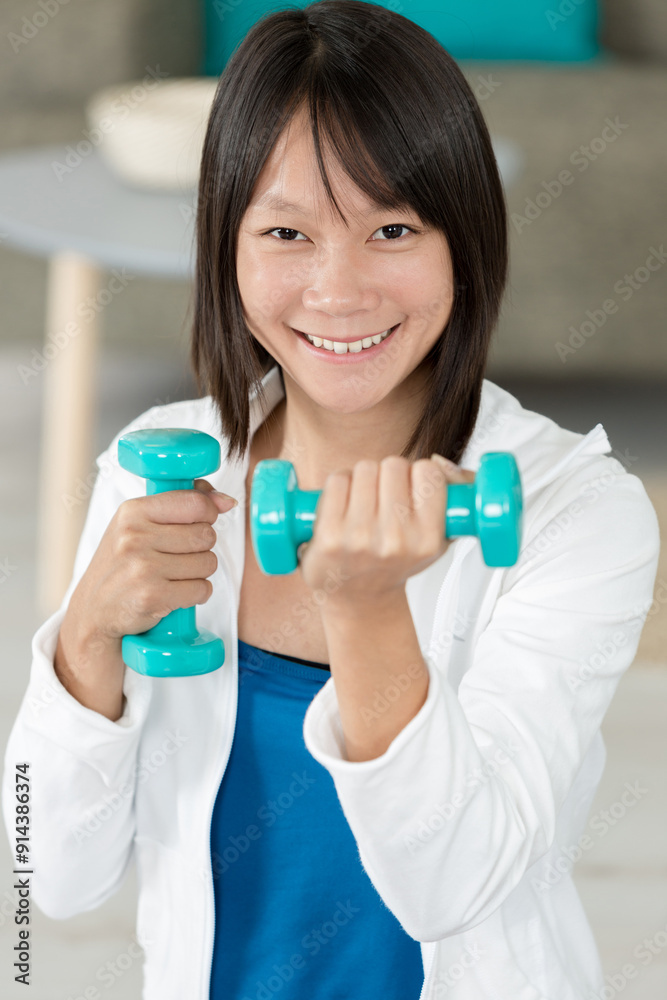 young woman with dumbbells aerobics sport young woman with dumbbells aerobics sport