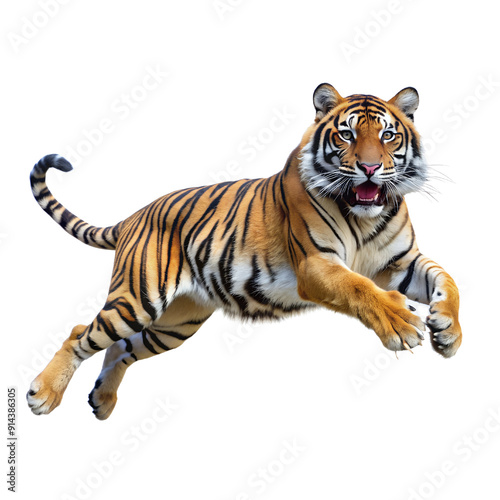 Photography Leaping Tiger, Transparent background