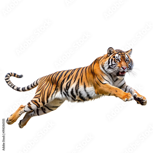 Leaping Tiger, Transparent background