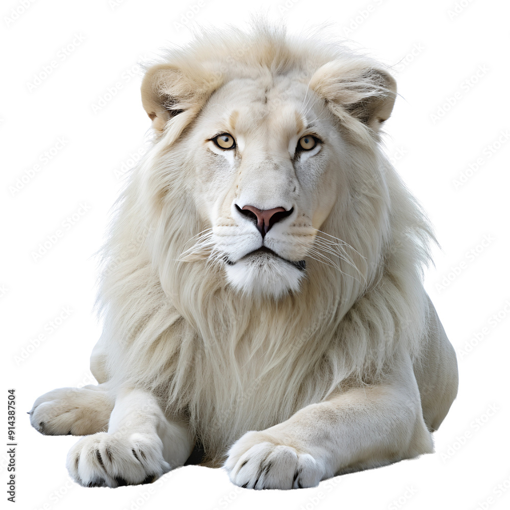 Obraz premium White Lion, Transparent background