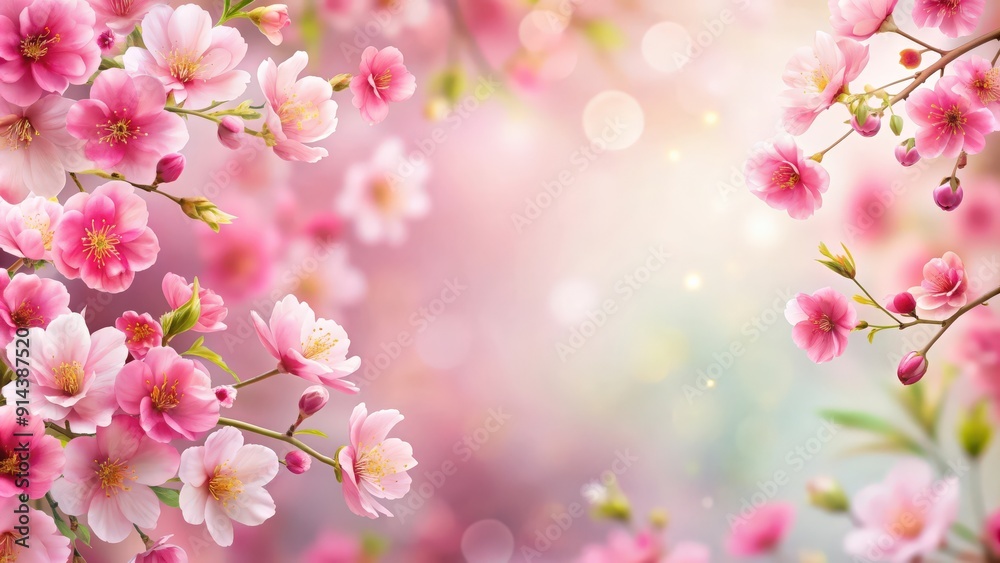 Beautiful floral background with delicate pink flowers, spring, garden, blooming, petals, pastel, nature, vibrant, fresh Beautiful floral background with delicate pink flowers, spring, garden, blooming, petals, pastel, nature, vibrant, fresh