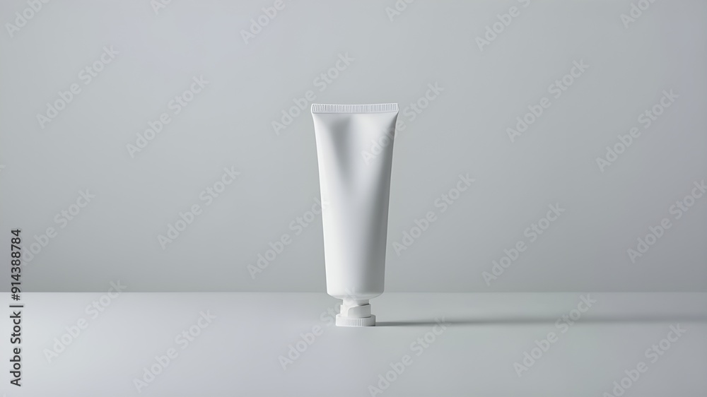 Close-up of a single upright white tube on a clean surface, ideal for medical or laboratory use. Close-up of a single upright white tube on a clean surface, ideal for medical or laboratory use.