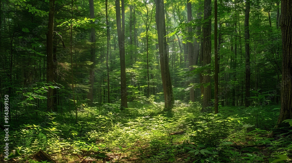 Obraz premium Whimsical Woodland: A Magical Forest Scene