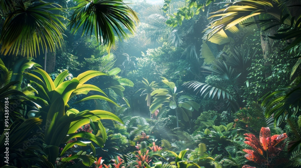 Fototapeta premium Enchanted Forest with Mystical Light