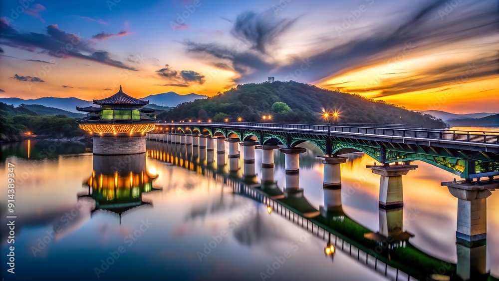 Yeongnakgyo Bridge: A Time-Lapse Symphony of Light and Shadow  AI Generated