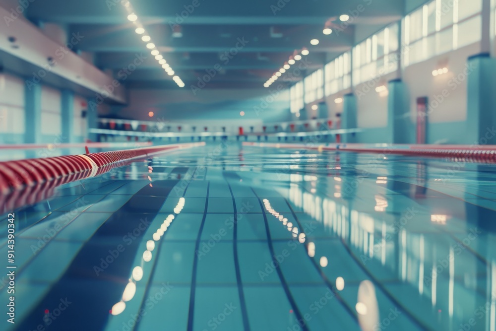 A calm and peaceful olympic swimming pool scene, evoking feelings of relaxation and tranquility. The still water and surrounding environment create a sense of calmness. A calm and peaceful olympic swimming pool scene, evoking feelings of relaxation and tranquility. The still water and surrounding environment create a sense of calmness.