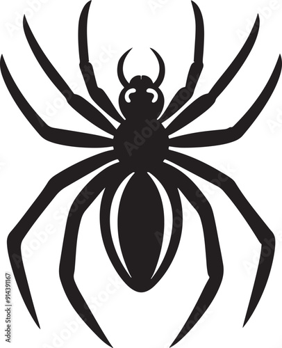A spider silhouette clings to its web, legs splayed in a delicate yet eerie formation. Its poised, angular body evokes a sense of mystery and precision, a quiet hunter in the shadows of its intricate 
