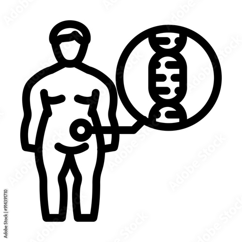genetic predisposition obesity overweight line icon vector. genetic predisposition obesity overweight sign. isolated contour symbol black illustration