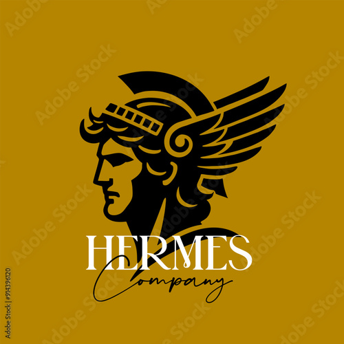 Hermes Company - Vector Flat Logo Illustration