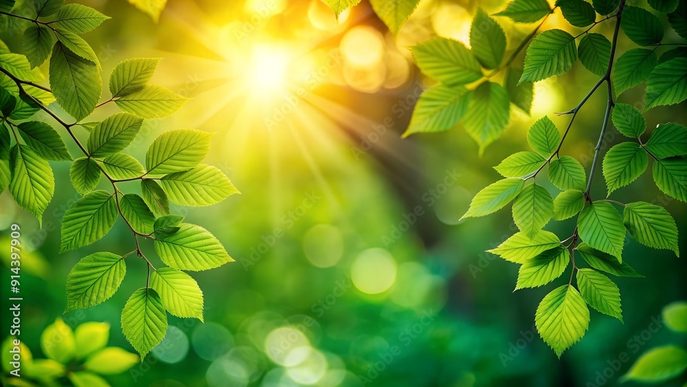 Sunlit Emerald Leaves Generative AI Sunlit Emerald Leaves Generative AI