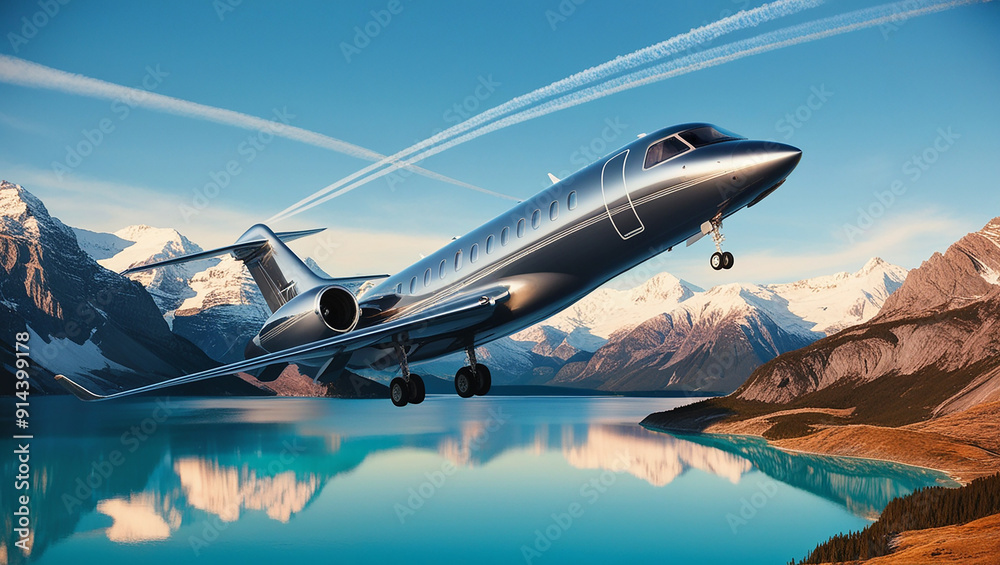 Fototapeta premium Airplane in the clouds