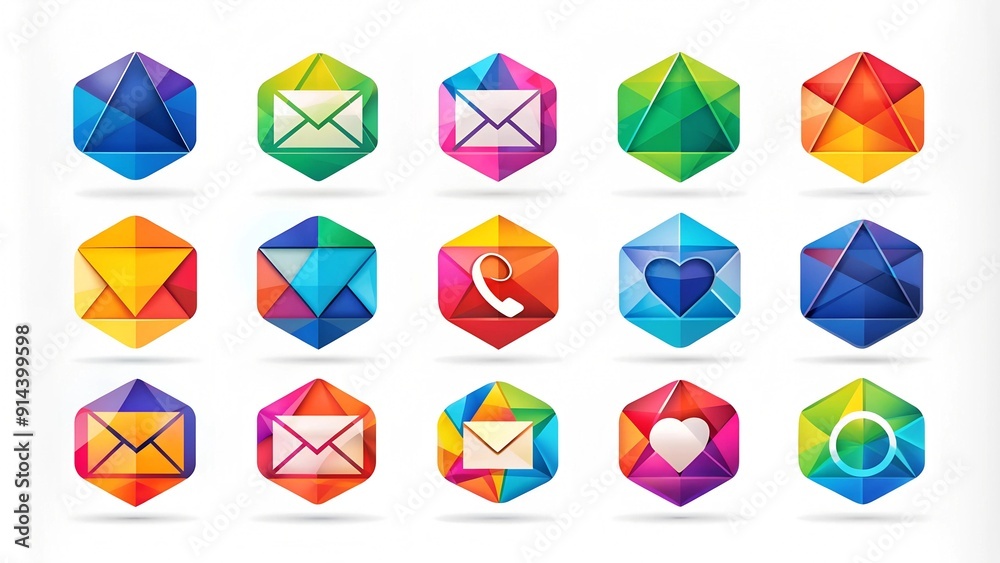 Abstract Geometric Contact Icons: A Modern and Minimalist Approach Generative AI Abstract Geometric Contact Icons: A Modern and Minimalist Approach Generative AI
