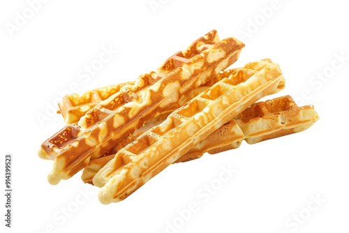 Fresh Crispy Waffle Sticks Isolated on Transparent Background